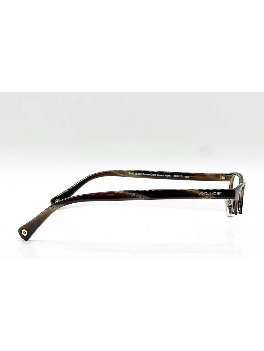 Coach HC 5047 9163 Satin Brown/Dark Brown Horn Authentic Eyeglass Frames 50-17